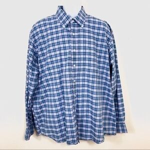 Alan Flusser Men’s Casual shirt Blue water plaid